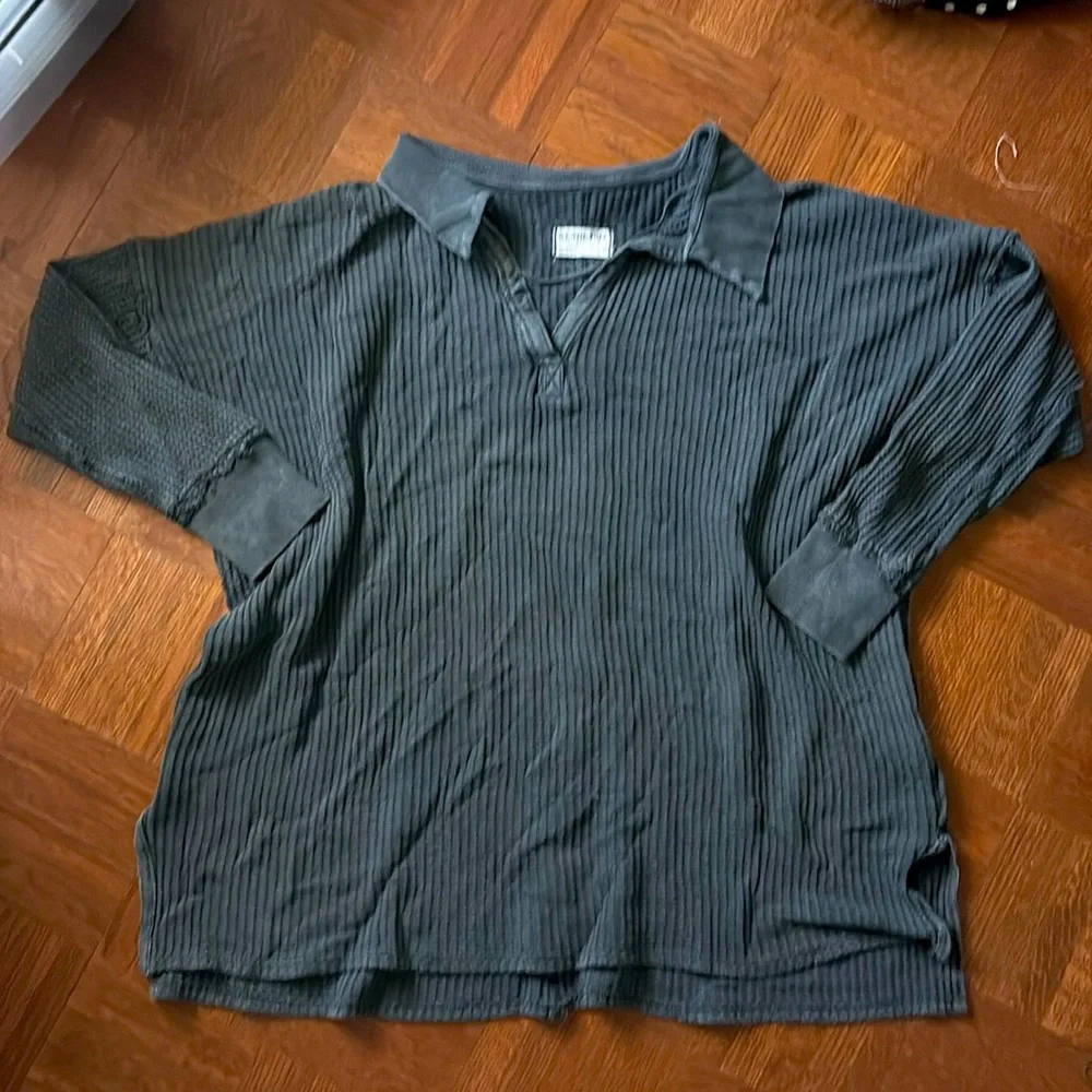 We the Free Waffle Polo Size M - Picture 4 of 8